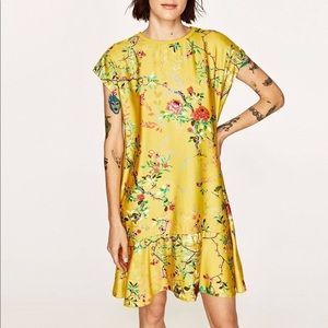 Zara Yellow Floral Print Dress